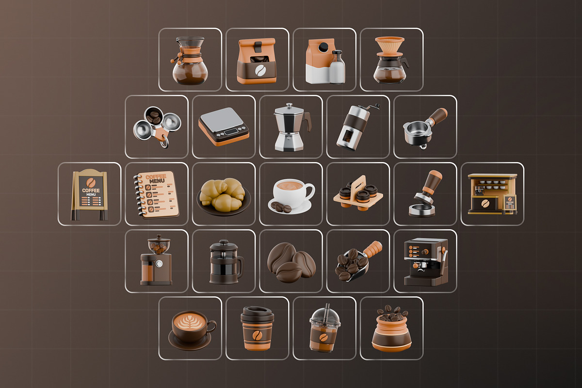 Coffee Shop 3D Icon Pack, an Object 3D Model by Haps Space (Photo 4 of 4)