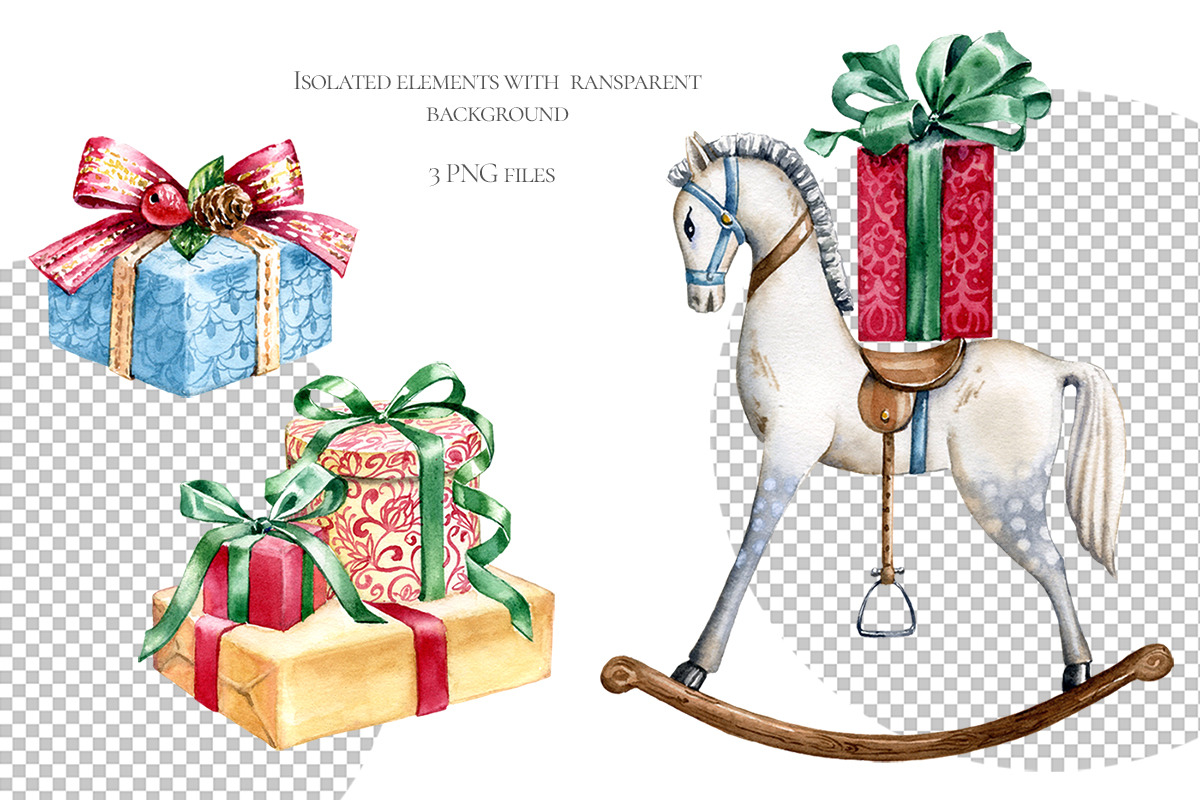Watercolor Christmas Gifts, a Graphic by Akvarelldesign (Photo 2 of 3)
