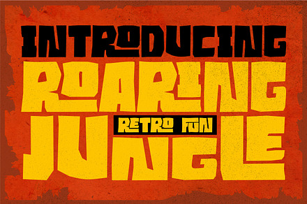 Roaring Jungle //RETRO FONT//, a Slab Serif Font by ErgibiStudio