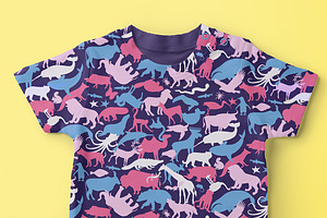 Camouflage Pattern With Animals