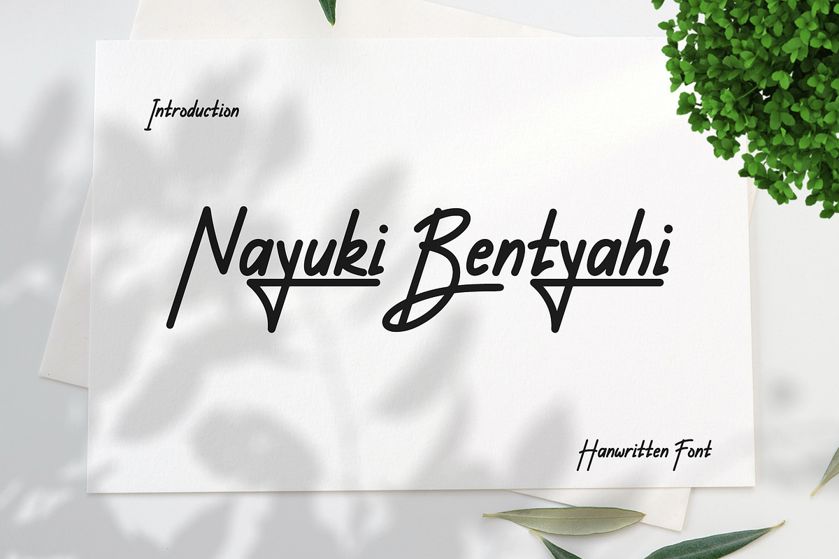 Nayuki Bentyahi - Handwritten Font, a Handwritten Font by ENATIVE (Photo 1 of 5)
