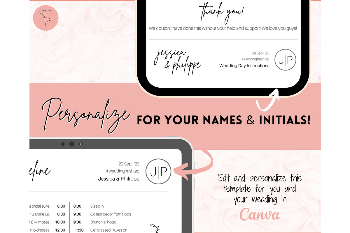 Mobile Wedding Timeline Template, a Stationery Template by Templatables (Photo 4 of 9)