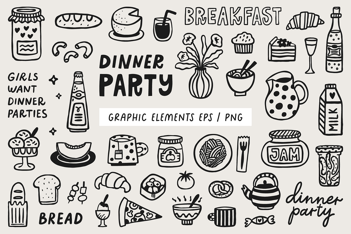 Food & Drink graphic elements, a Food Illustration by piyacler (Photo 2 of 8)