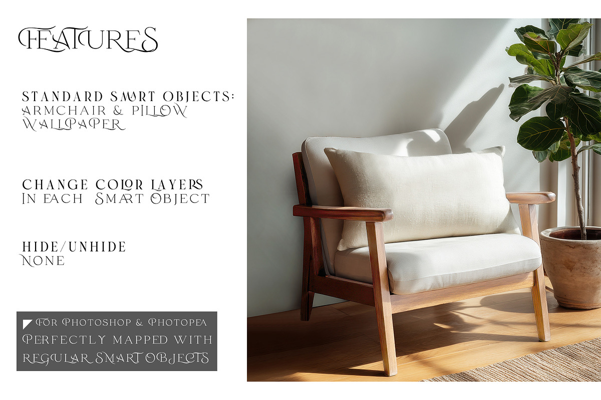 Armchair Upholstery & Pillow Mockups, a Mockup by mock-ups (Photo 3 of 22)