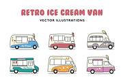 Retro Ice Cream Vans, a Food Illustration by the cabin supply co (Thumbnail 1 of 5)