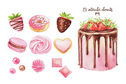 Watercolor pink sweets, a Food Illustration by Blowballmay (Thumbnail 2 of 4)
