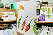 Realistic Vegetables Watercolor, a Food Illustration by tomatstudio (Thumbnail 3 of 3)
