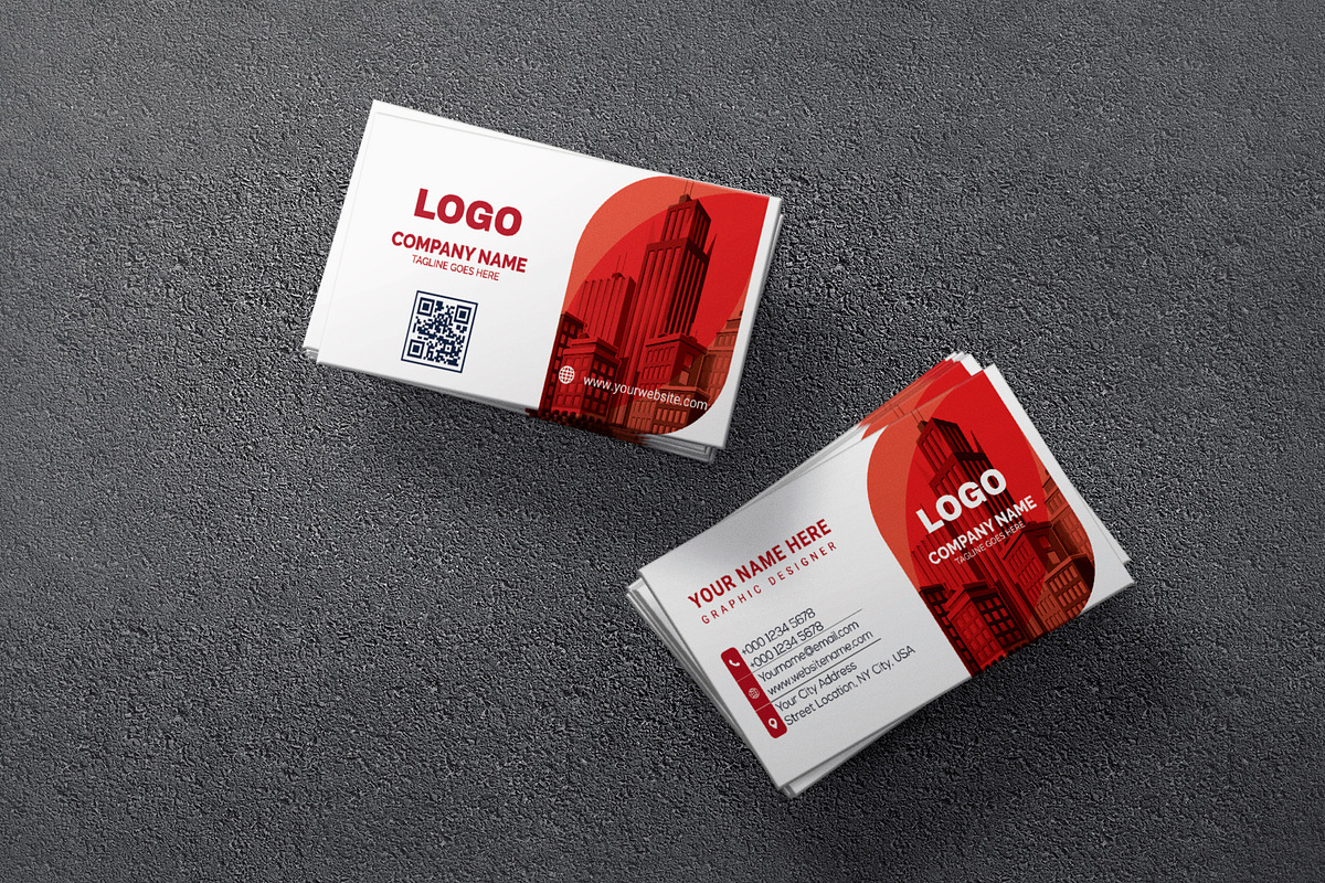Red Simple Creative Business, a Business Card Template by Vitoria's Collection (Photo 2 of 3)