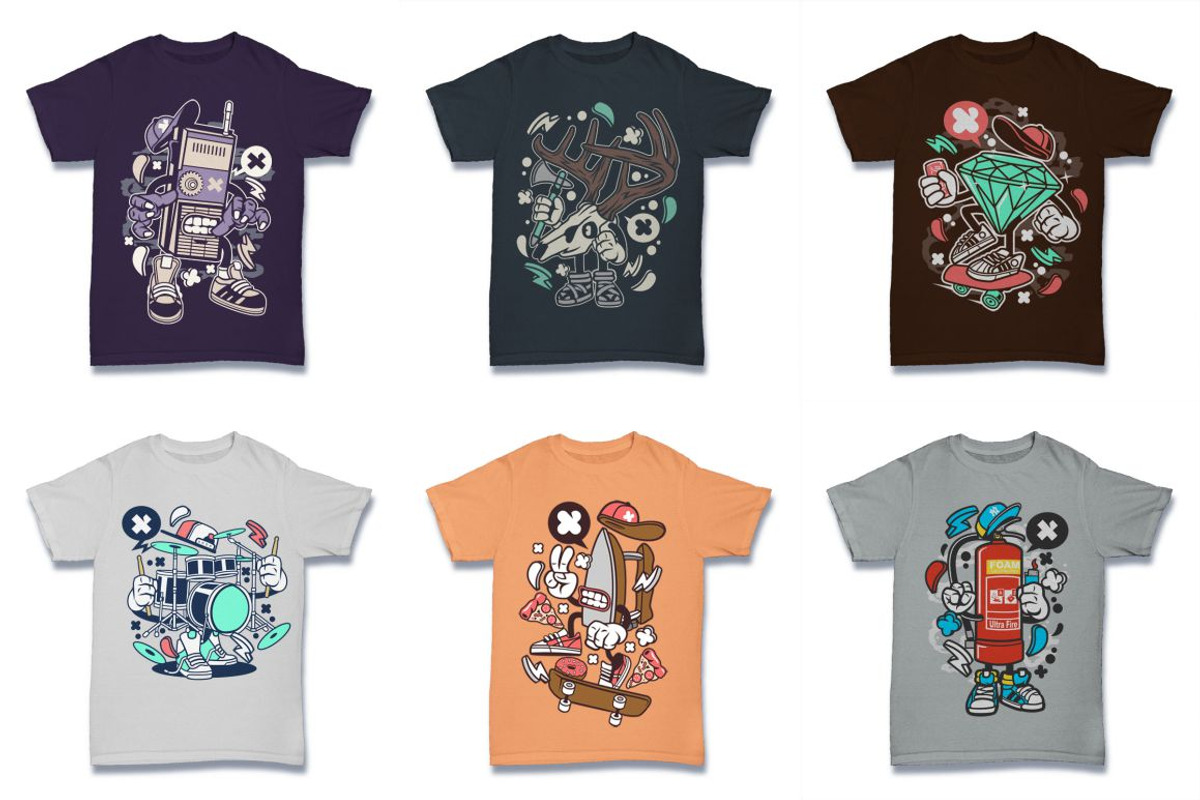 Cartoon Vector Tshirt Design Bundle, an Illustration by roach_graphic (Photo 10 of 22)