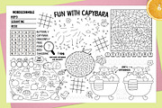 Capybara coloring activity play mats, an Education Illustration by Lexi Claus (Thumbnail 4 of 6)