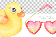 Watercolor Summer vibes, clipart, an Illustration by Vivitta (Thumbnail 3 of 3)