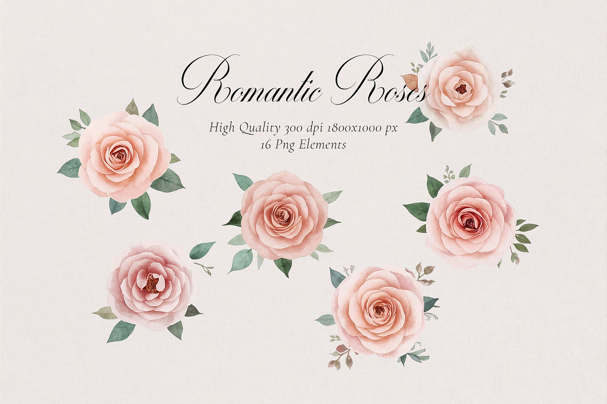 Romantic Roses (Png) Elements, a Background Graphic by by creative paper (Photo 4 of 10)