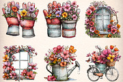 Watercolor Spring Florals Clipart, an Illustration by Digital Artistic99 (Thumbnail 3 of 10)