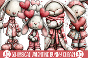 Whimsical Valentine Bunny Clipart, an Illustration by Designking (Thumbnail 1 of 5)