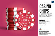 Casino Chips Mockup - 6 views, an Advertising Mockup by Illusiongraphic (Thumbnail 1 of 18)