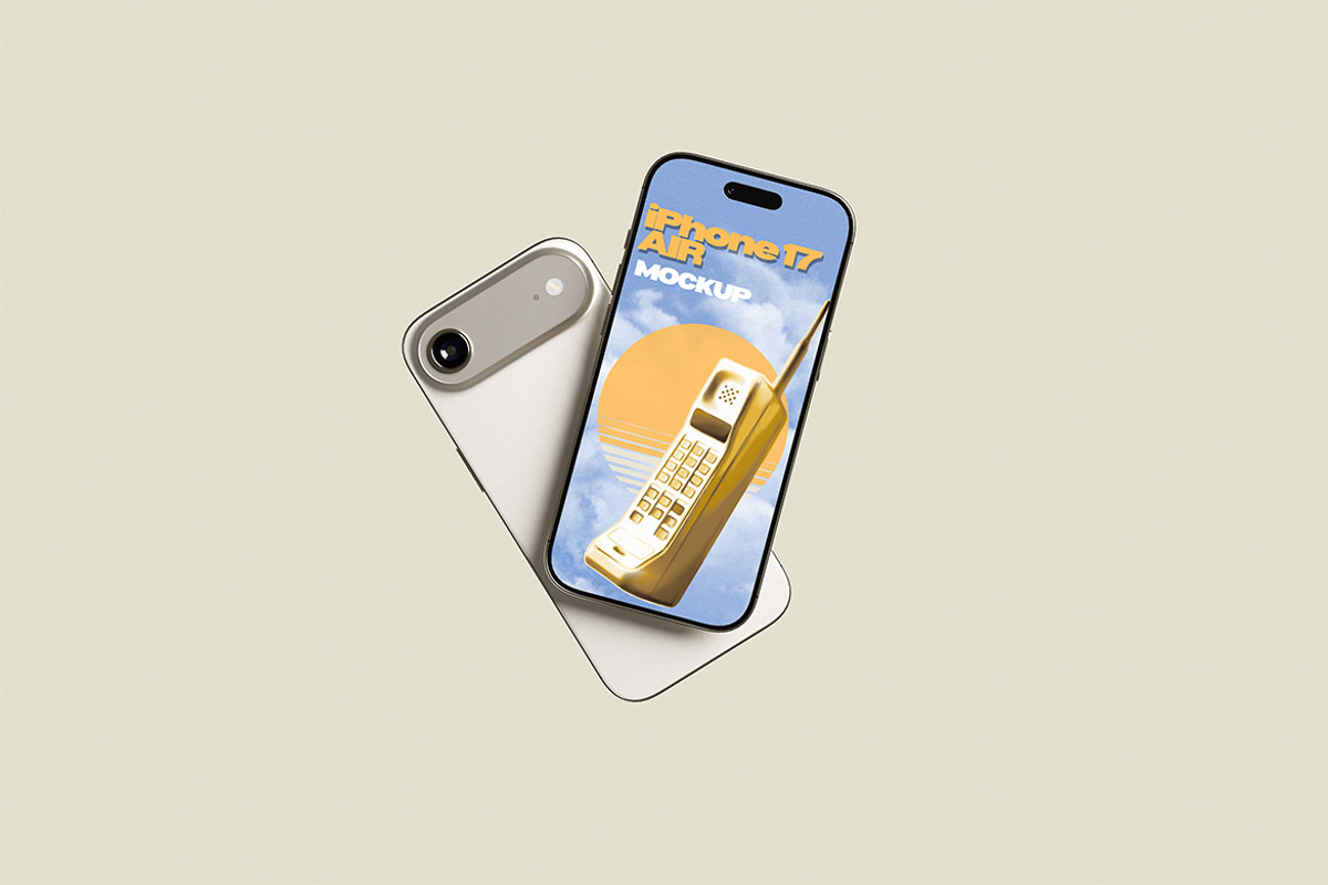 iPhone 17 Air Mockup, an iPhone Mockup by HanaSaka_Studio (Photo 4 of 5)
