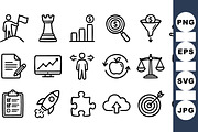 Business Strategy Icon Set, an Illustration by designvectx (Thumbnail 1 of 3)