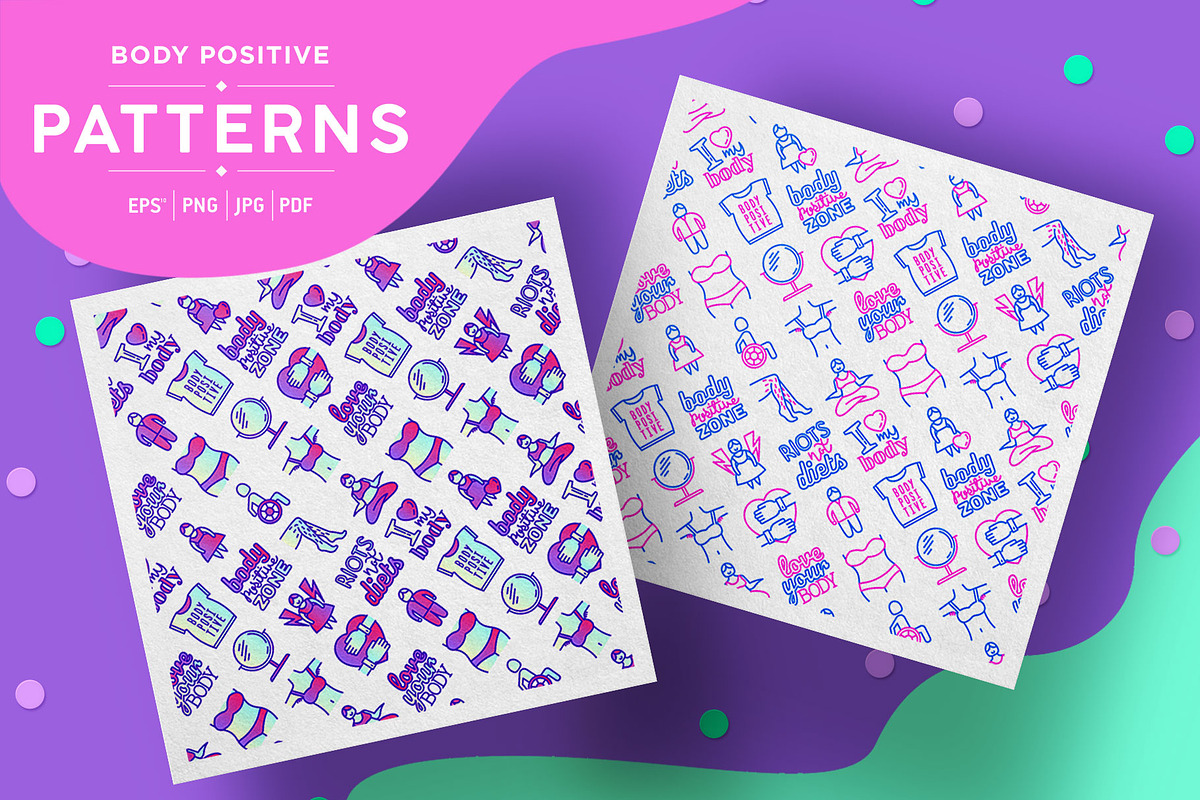 Body Positive Patterns Collection, a Pattern Graphic by Alex Blogoodf (Photo 1 of 9)