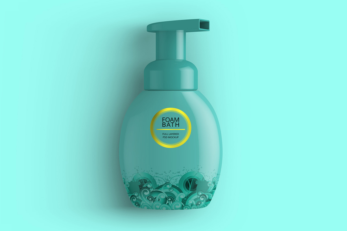 Foaming Soap Dispenser Bottle Mockup, a Cups & Container Mockup by Digitalphaser (Photo 7 of 8)