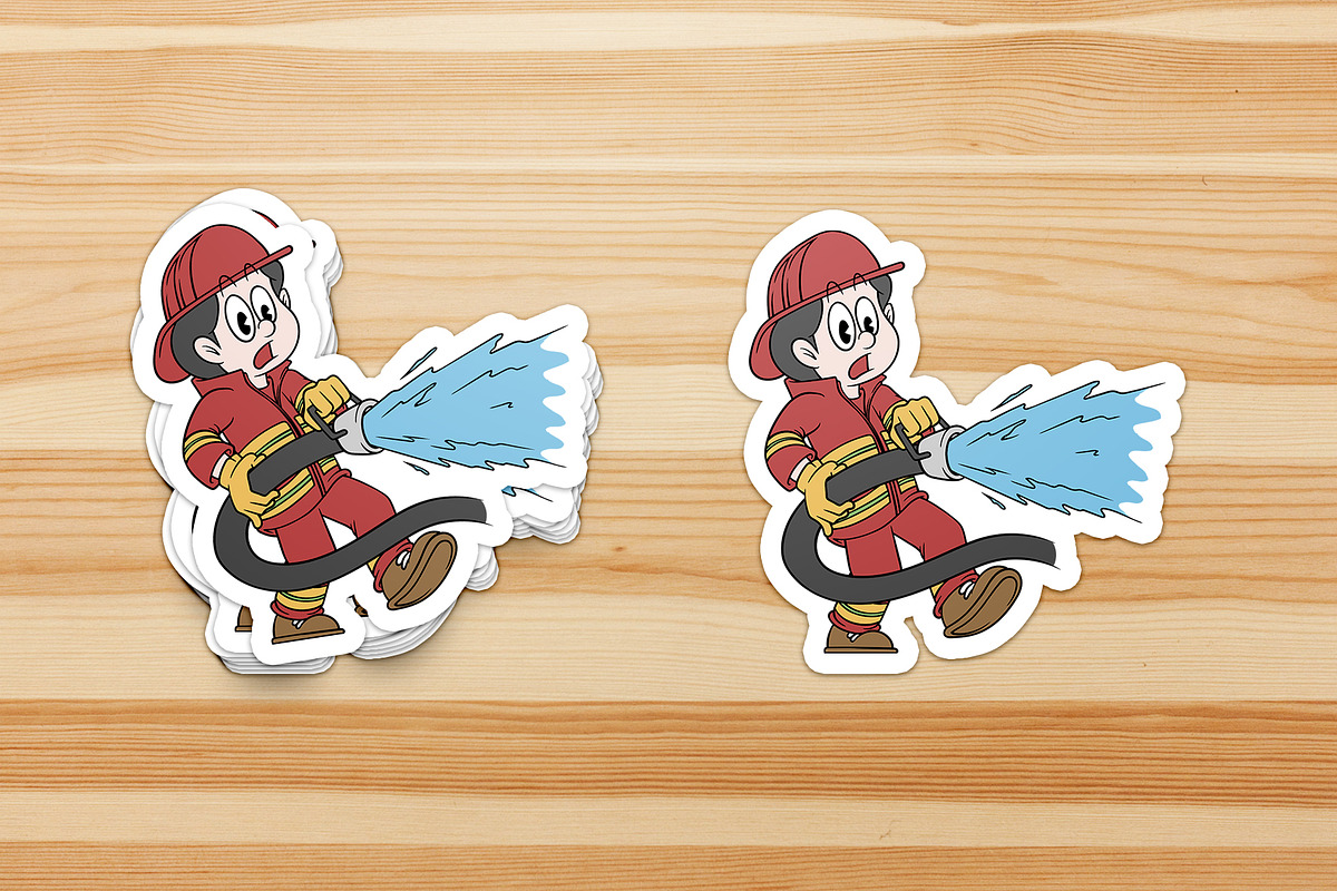 Firefighter Mascot Illustration Set, an Object Graphic by Judsart (Photo 4 of 4)