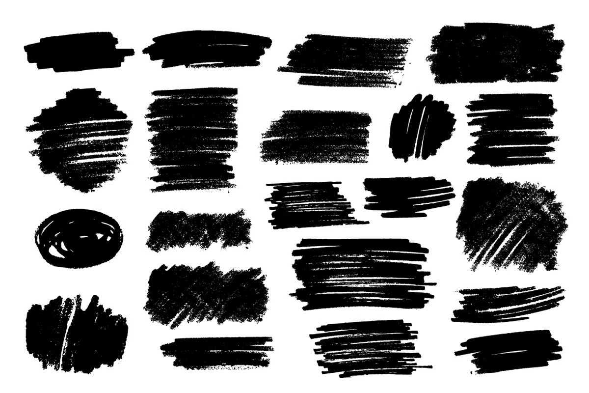 Vector set of grunge brushstrokes, a Texture Graphic by Greeek (Photo 2 of 2)