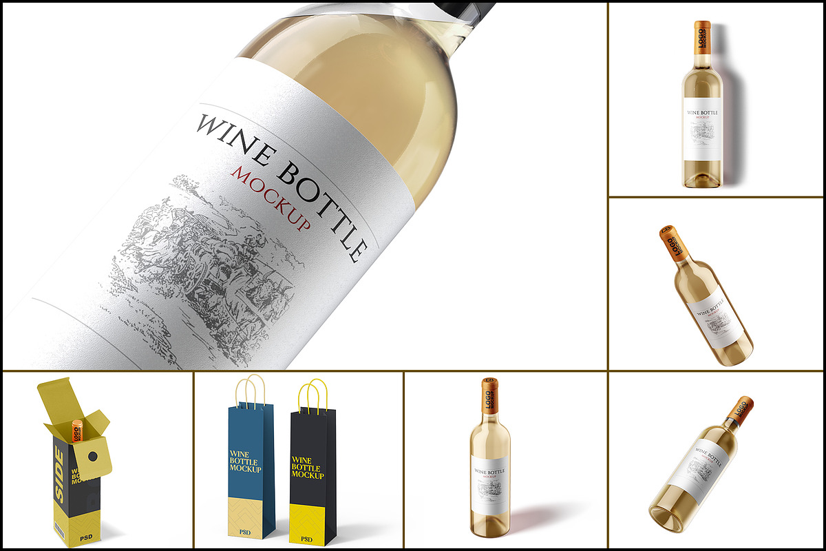 Wine Bottle Mockup, a Product Mockup by Designbuys (Photo 1 of 14)