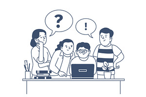 Students work on project. Teenagers, a Person Illustration by LadadikArt