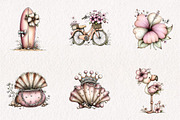 Sweet Whimsical Pink Summer Bundle, a Seasonal Illustration by CreationArt (Thumbnail 3 of 7)