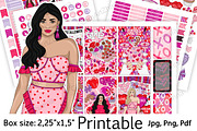 Galentines Stickers 2,25x1,5, a Stationery Template by GlamArtZhanna (Thumbnail 1 of 6)