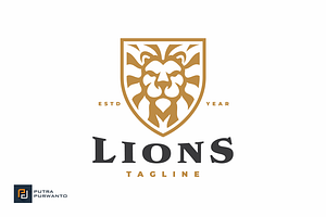 Lion Shield Emblem Logo Design