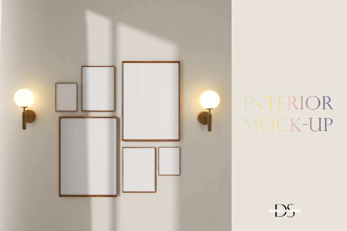 Gallery wall frame psd mockup, a Print Template by DSTUDIO888 (Photo 1 of 4)