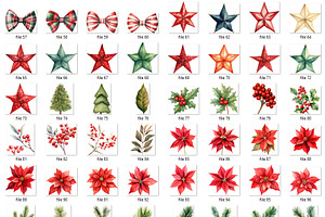 Classic Christmas Watercolor Clipart