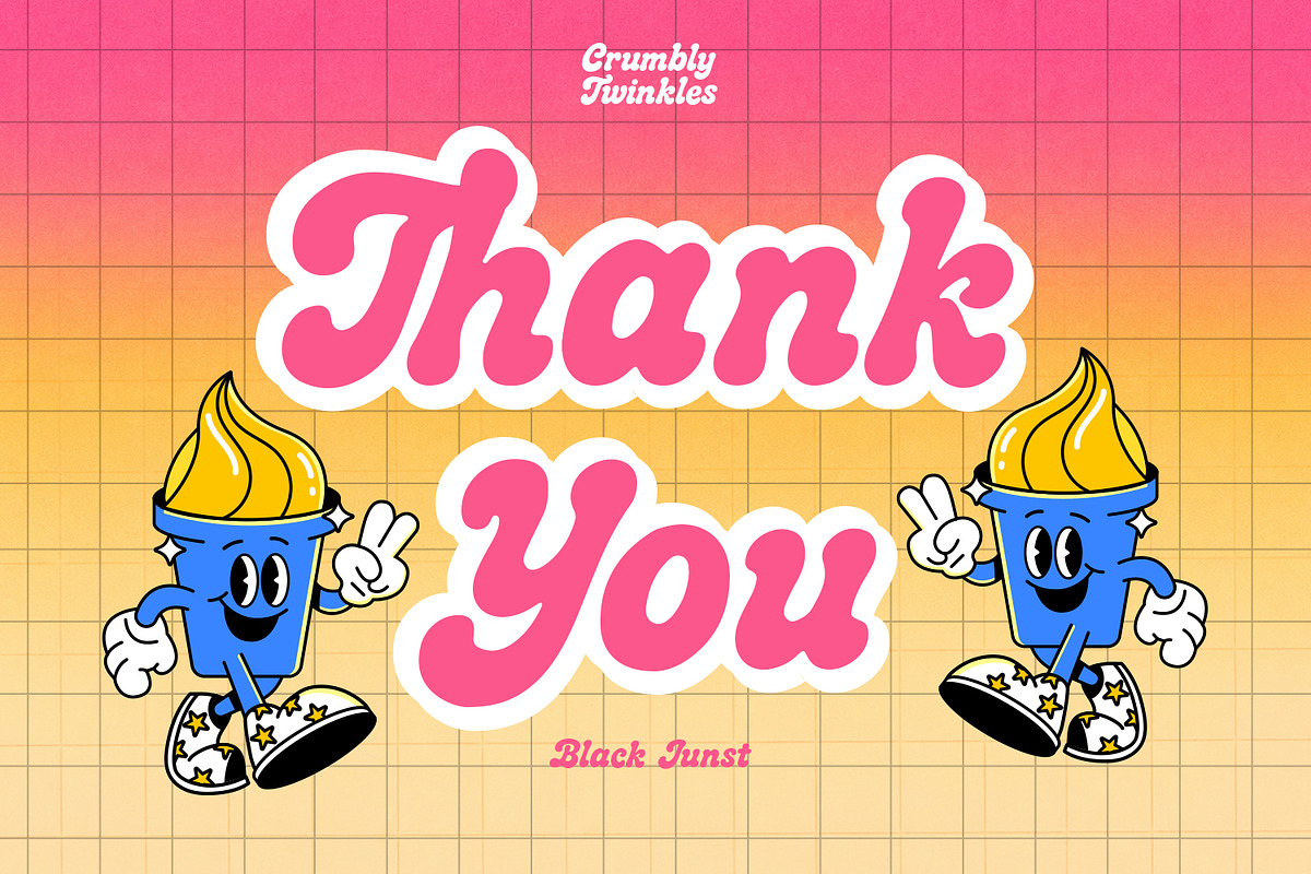 Crumbly Twinkles - Groovy Playful, a Script Font by Black Junst (Photo 10 of 10)