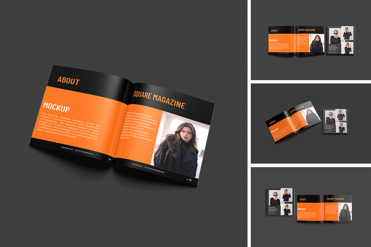 Square Magazine Mockup, a Books & Magazine Mockup by Pikachudesign