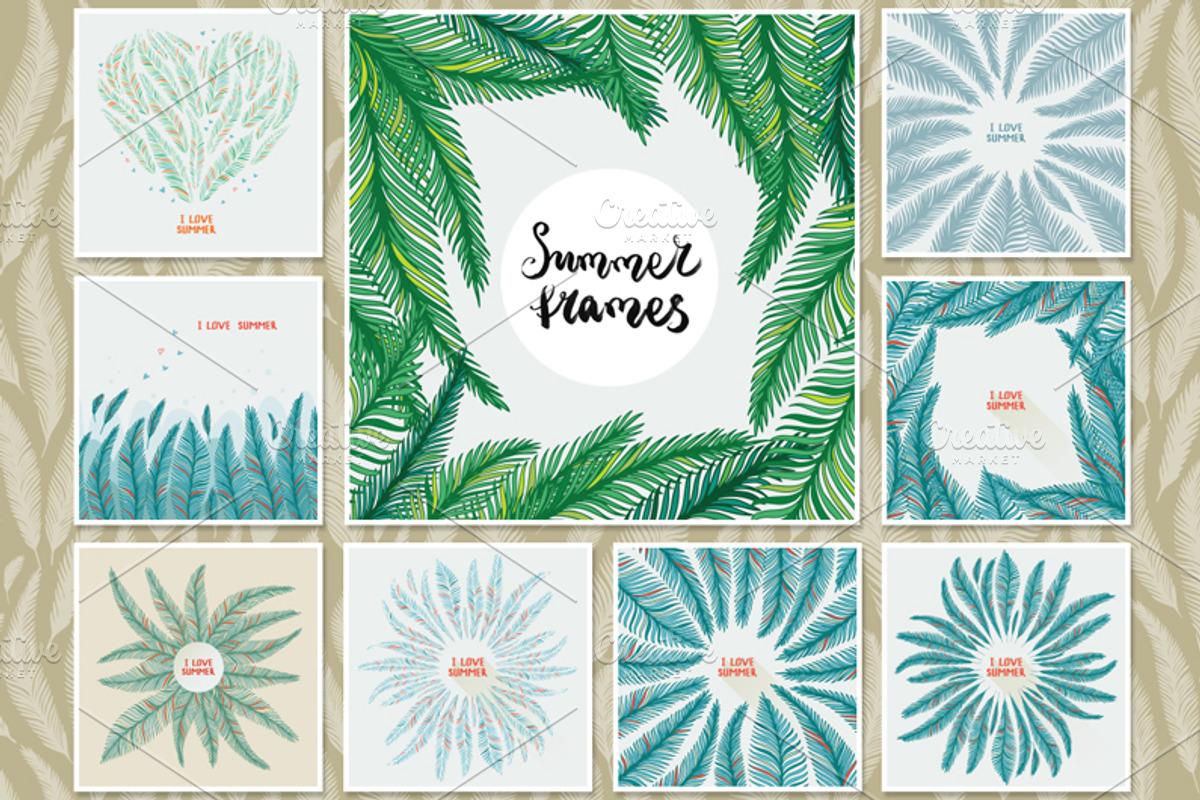 9 Hand drawn summer frames, a Decorative Illustration by VectorStory