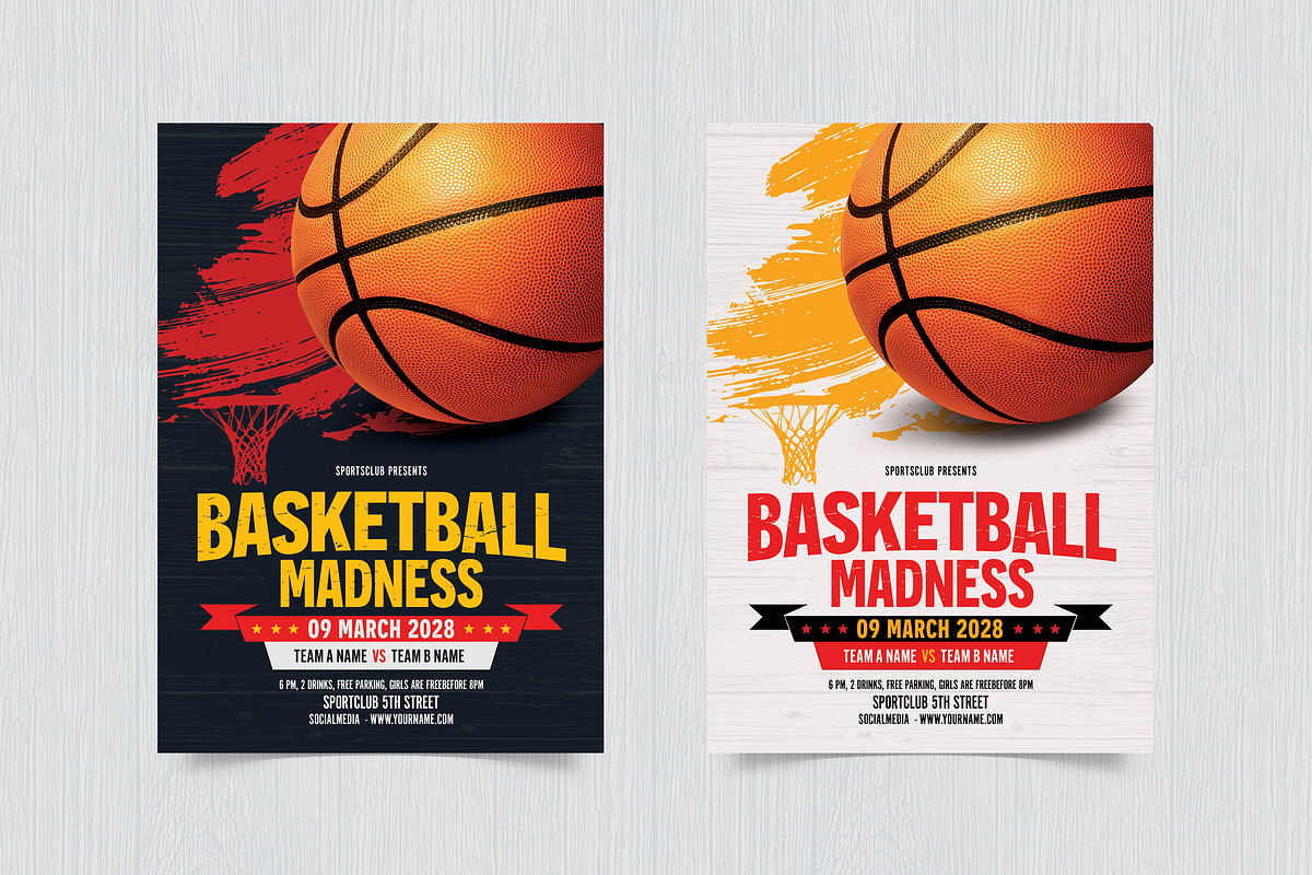 Basketball Madness Flyer, a Print Template by DesignWorkz
