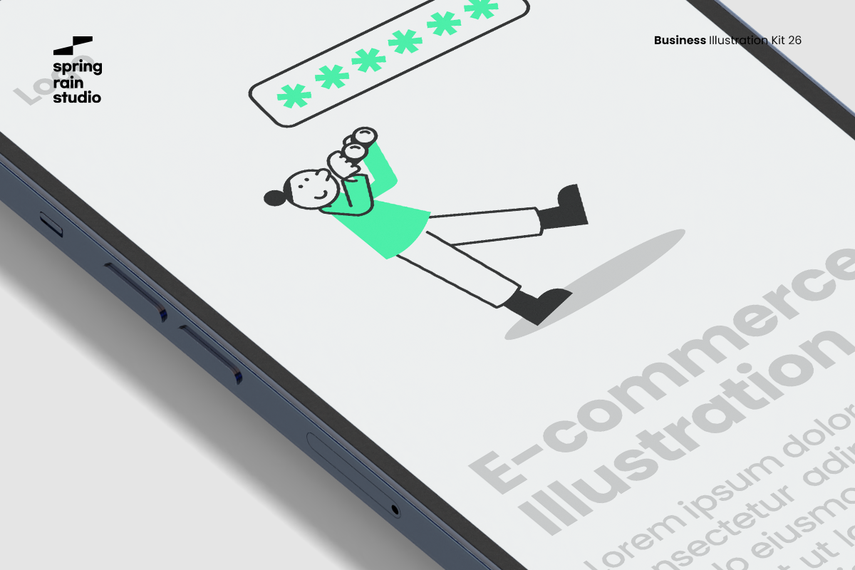 Minimal E-commerce line Illustration, a Person Illustration by springrain studio (Photo 7 of 10)