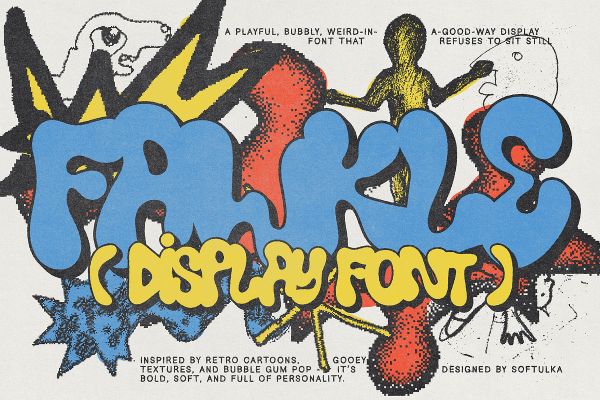 Fawkle – Wiggly, Bubbly Typeface, a Handwritten Font by softulka (Photo 6 of 8)