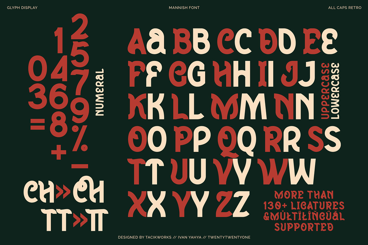 Mannish All Caps Retro Display Font, a Slab Serif Font by Wortfice (Photo 10 of 11)