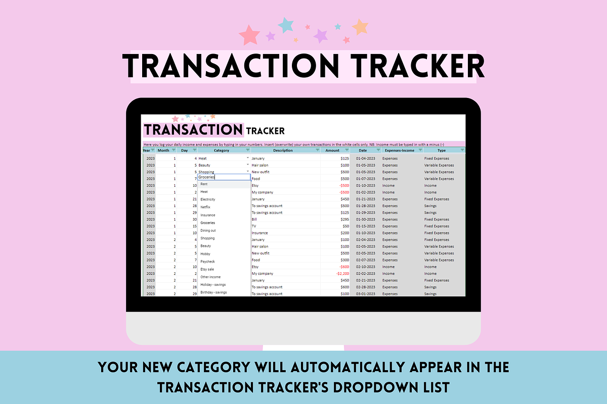 Budget Spreadsheet + Expense Tracker, a Templates & Theme by SunshineStudioBoutique (Photo 7 of 9)