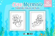 Cute Mermaid Coloring Pages For Kids, a Person Illustration by Sultana177 (Thumbnail 2 of 2)