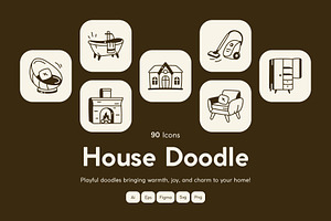 House Doodle Icon, a Solid Icon by Vectors Market