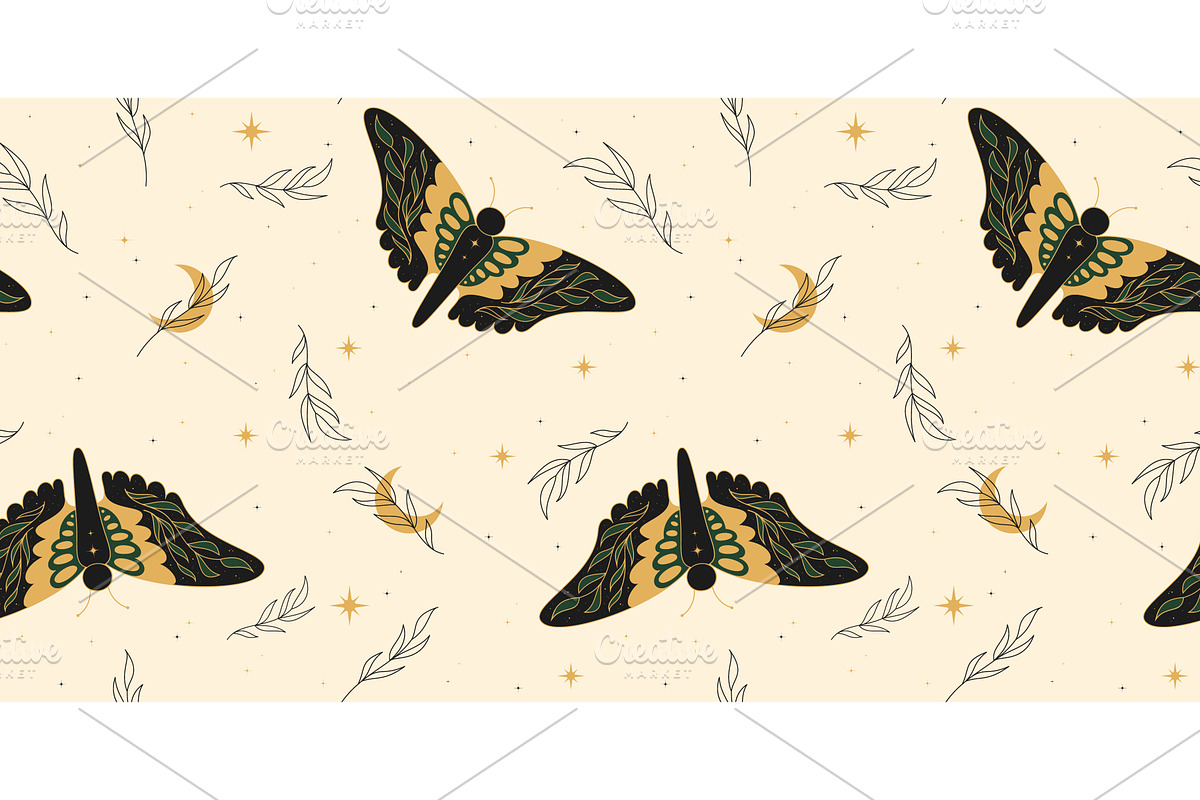 Mystical boho seamless pattern, an Animal Illustration by art PVP - market