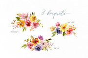 Watercolor Juicy Bright Flowers, a Decorative Illustration by GraphicsDish (Thumbnail 3 of 3)