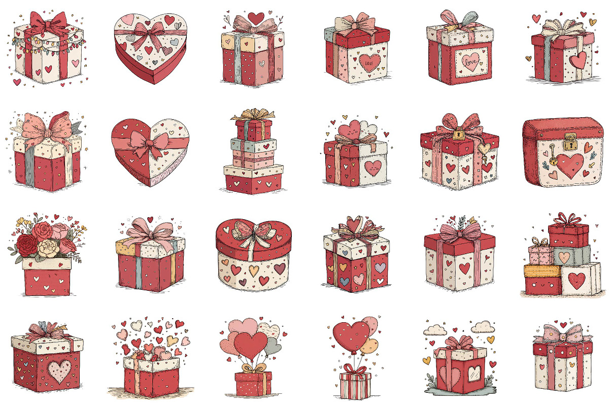 Whimsical Valentine s Gift Box Clipa, an Illustration by Sublimation Artist (Photo 2 of 6)