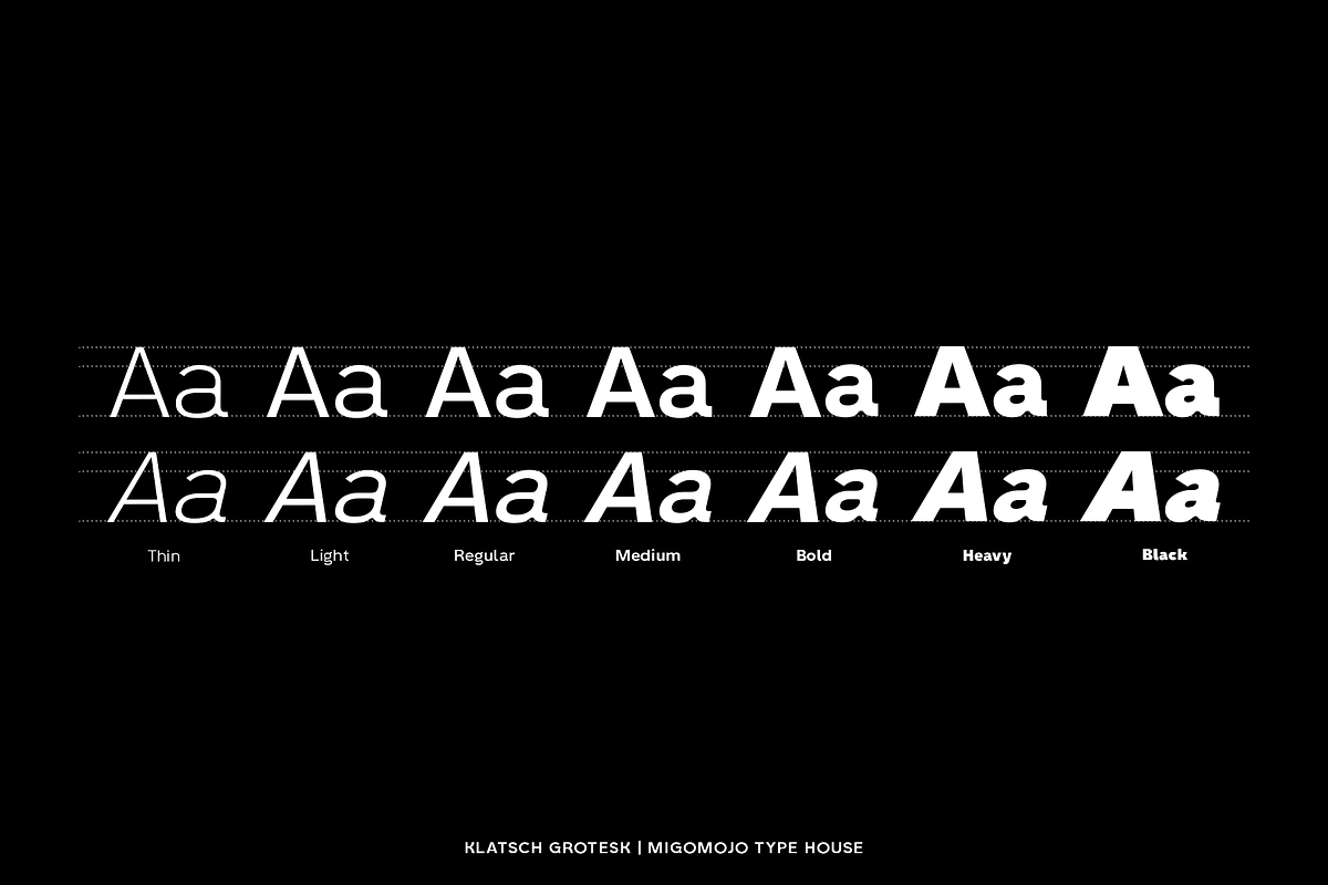 Klatsch Grotesk - Font Family, a Sans Serif Font by Migomojo Type House (Photo 4 of 12)