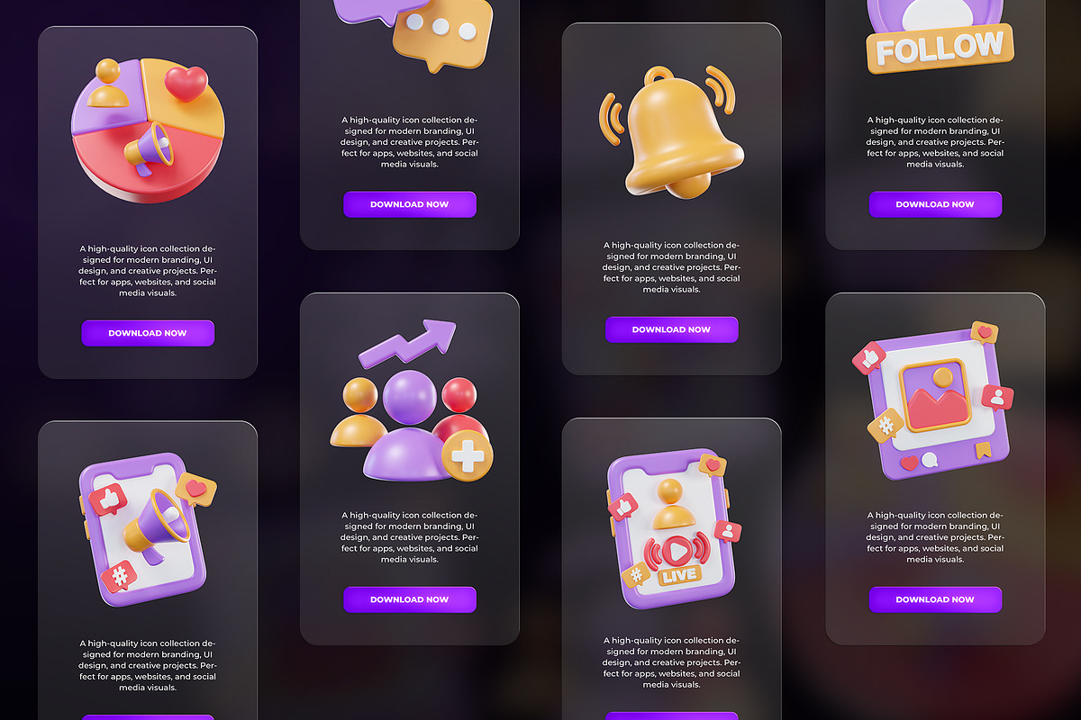 Social Media 3D Icon Design, an Object Graphic by Artnivora.Std (Photo 3 of 4)