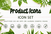 Eco, bio and organic labels icons, an Outline Icon by RevolutionizZed (Thumbnail 1 of 9)