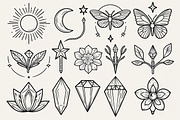 Mystic Boho Crystal & Nature Icons, an Illustration by Designer_Momina (Thumbnail 3 of 7)
