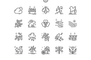 Spring Nature Line Icons